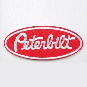 3/$15: PETERBILT RED EMBROIDERED PATCH IRON/SEW ON 3-7/8" x 1-5/8